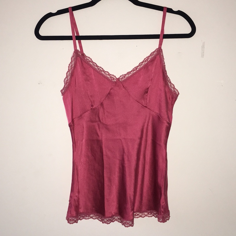 lace trim satin cami